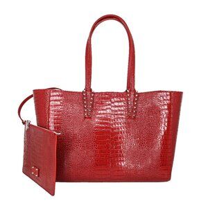 Christian Louboutin Cabata Crocodile Embossed Leather Tote